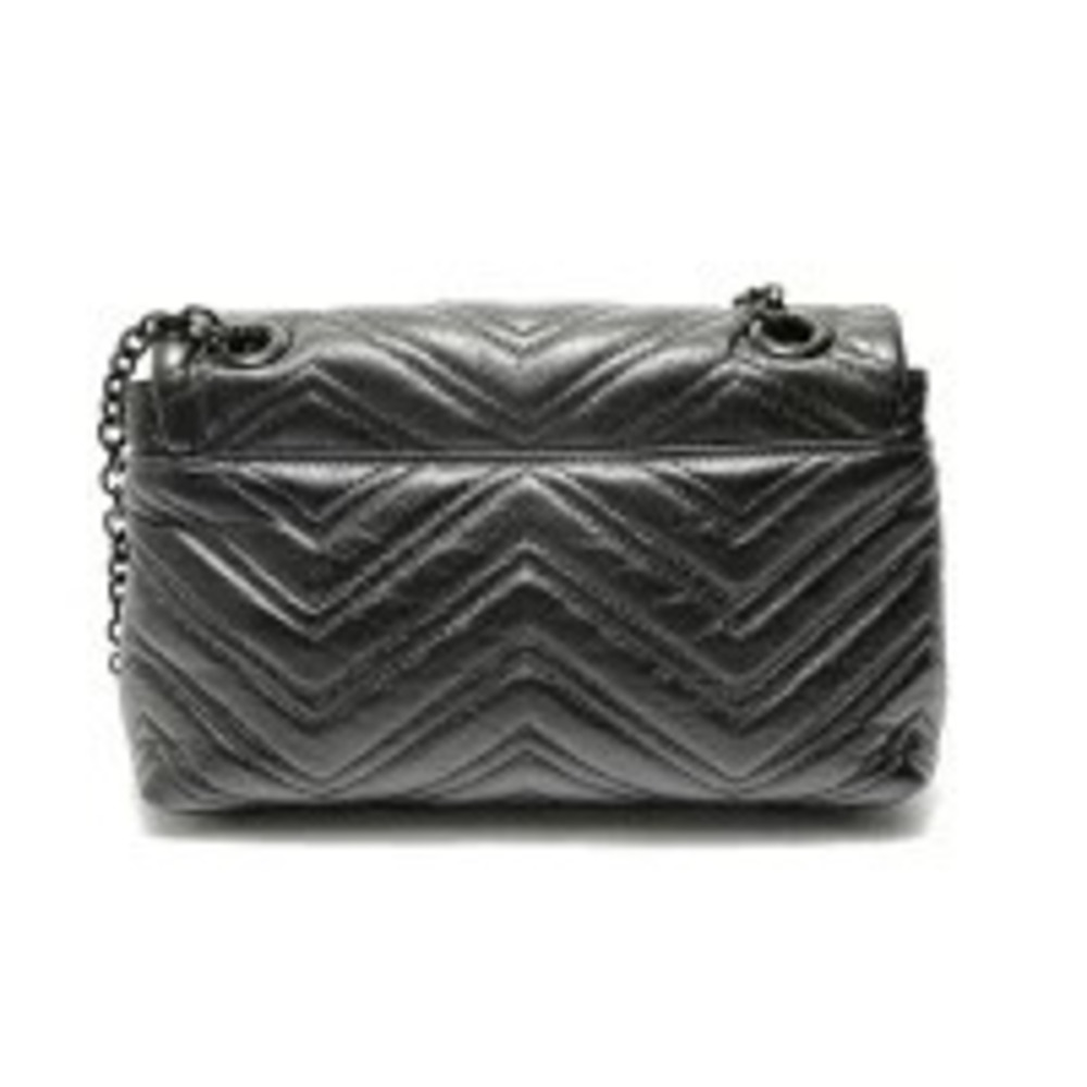 Gucci GG Marmont V stitch Shoulder Bag Black